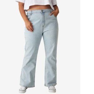 COTTON ON Trendy Plus Size Curve Original Flare Jean Roadknight Blue Size 14W